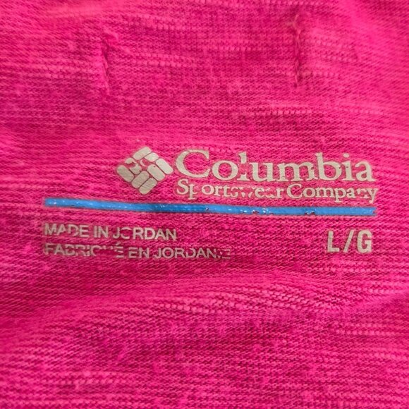 Columbia Womens Rocky Ridge III Pink Short-Sleeve Ruched Back Tee Large - Picture 7 of 8